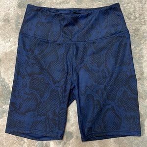 7” Inseam Biker Athletic Snakeskin Print Shorts